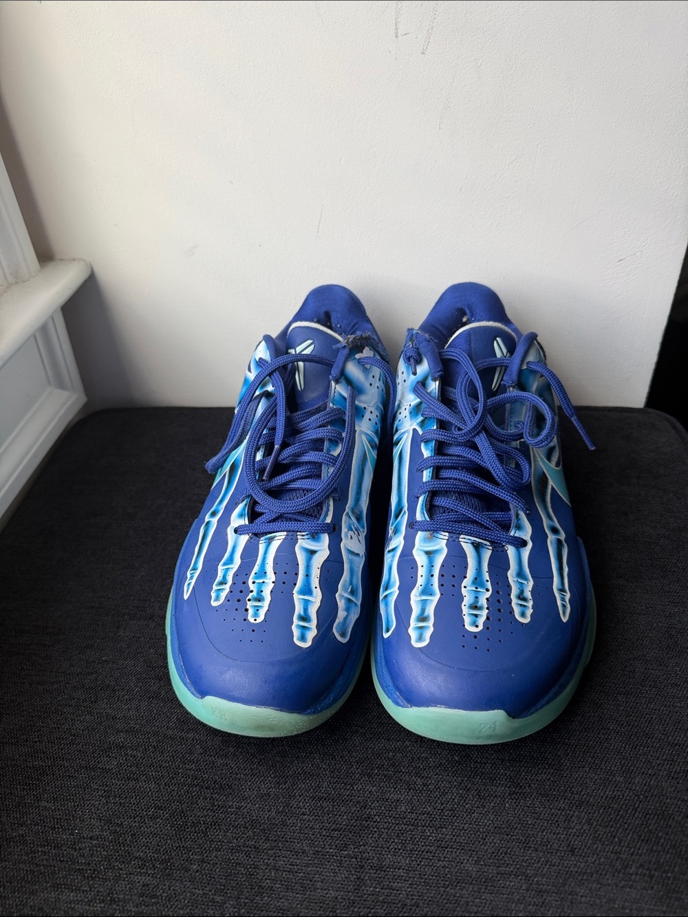 Nike Blue Sneakers with White Skeletal Graphic
